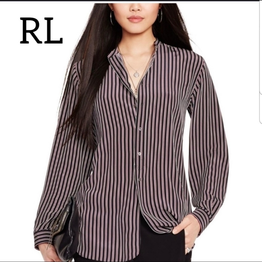 Polo Ralph Lauren Silk Long Sleeves Blouse.